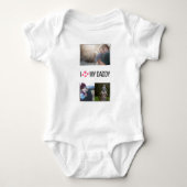 IK HOU VAN MIJN PAPA BABY KLEDING AANGEPASTE FOTO ROMPER (Voorkant)