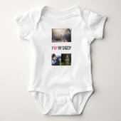 IK HOU VAN MIJN PAPA BABY KLEDING AANGEPASTE FOTO ROMPER (Voorkant)