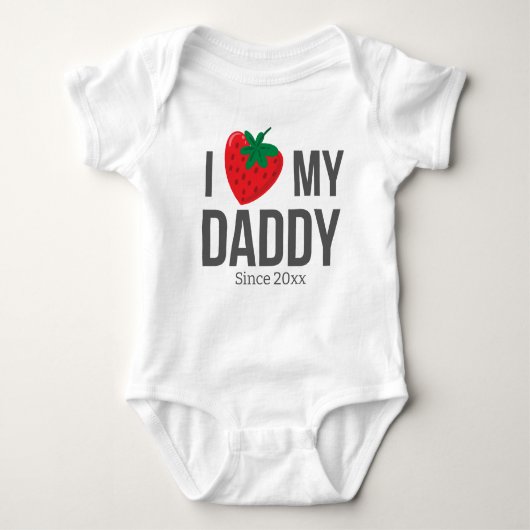IK HOU VAN MIJN PAPA BABY KLEDING AANGEPASTE TEKST ROMPER (Voorkant)