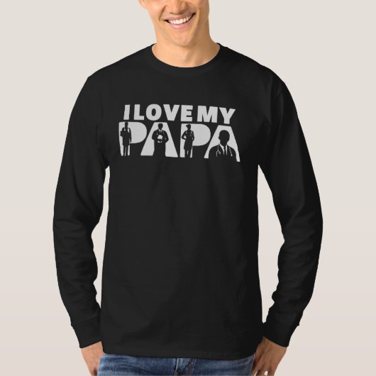 Ik hou van mijn papa dokter allerbeste papa ooit t-shirt (Voorkant)