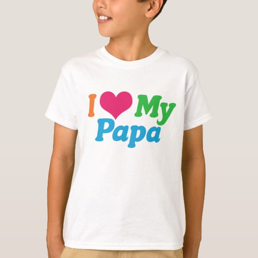 Ik hou van mijn papa-Kinderen T-shirt (Voorkant)