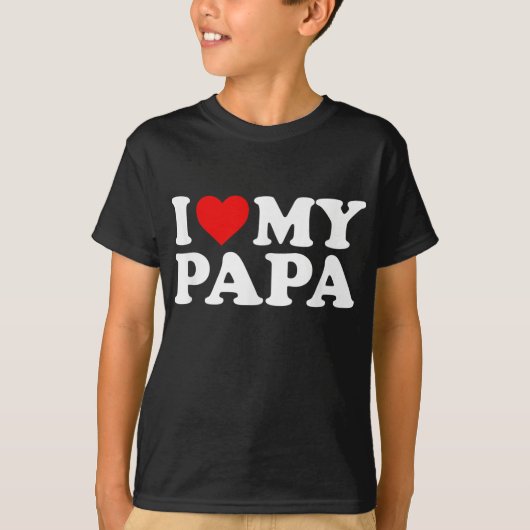 Ik hou van mijn Papa met hart T-shirt (Voorkant)