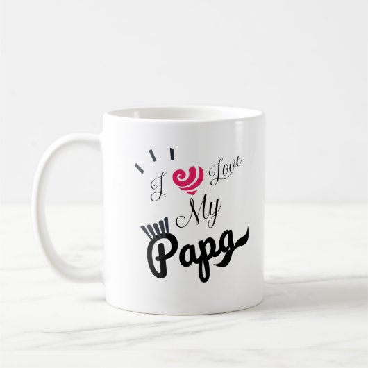 Ik hou van mijn papa ontwerp koffiemok (Links)