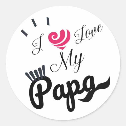 Ik hou van mijn papa ontwerp ronde sticker (Voorkant)