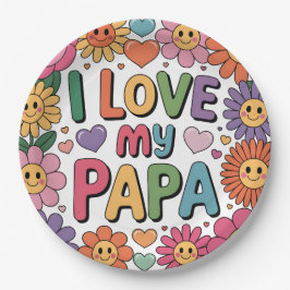 Ik hou van mijn papa papieren bordje