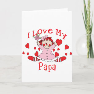 Ik hou van mijn Papa Rag Doll & Hearts Kaart
