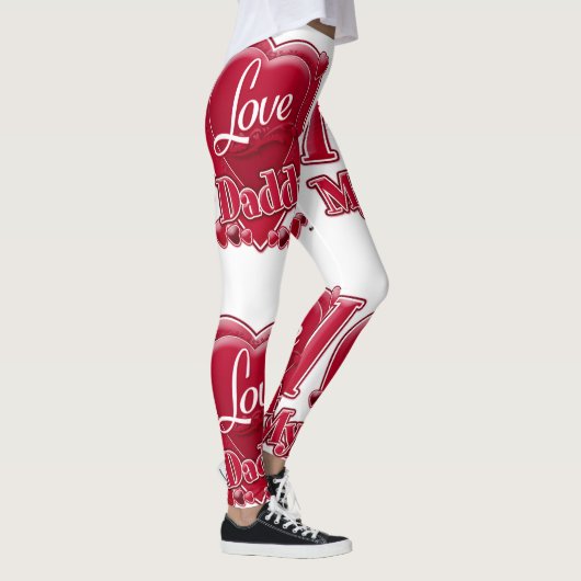 Ik hou van mijn papa Red Hearts Leggings (Rechts)