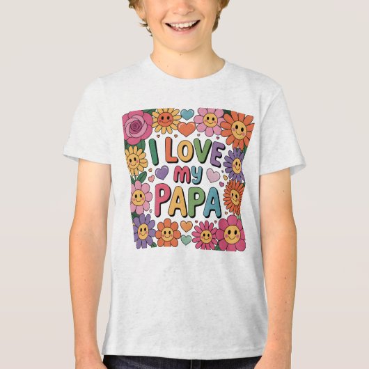 Ik hou van mijn papa Tri-Blend shirt (Voorkant)