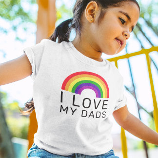 Ik hou van mijn papa's regenboog trots kinderen t-shirt
