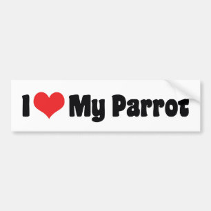 Ik hou van mijn papegaai met heel mijn hart - Voge Bumpersticker