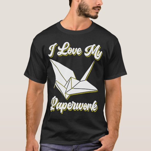 Ik hou van mijn papieren origami t-shirt (Voorkant)