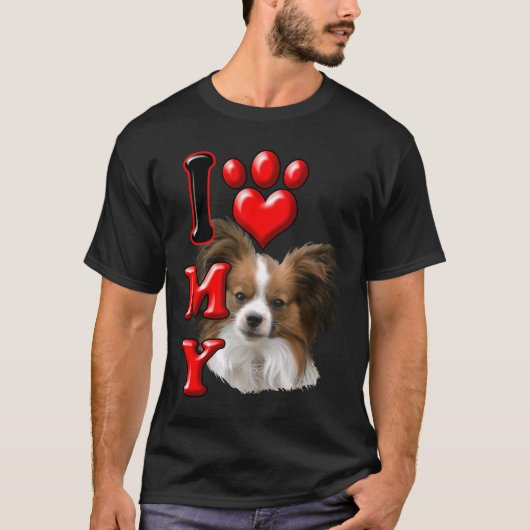 Ik hou van mijn Papillon 21 T-shirt (Voorkant)
