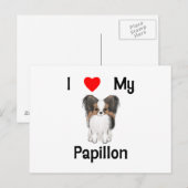 Ik hou van mijn papillon (afbeelding) briefkaart (Voorkant / Achterkant)