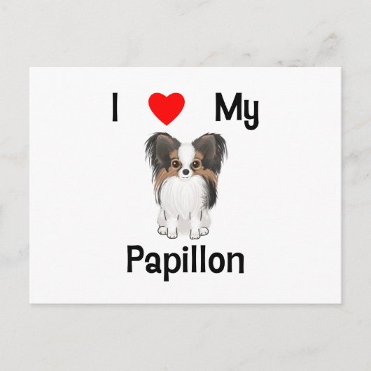 Ik hou van mijn papillon (afbeelding) briefkaart (Voorkant)