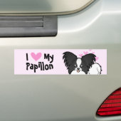 Ik hou van mijn Papillon Bumpersticker (Op auto)