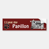 Ik hou van mijn Papillon Bumpersticker (Voorkant)