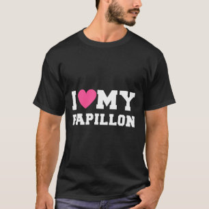 Ik hou van mijn Papillon Hondenrassen T-shirt
