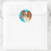Ik hou van mijn Papillon Ronde Sticker (Tas)