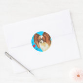Ik hou van mijn Papillon Ronde Sticker (Envelop)