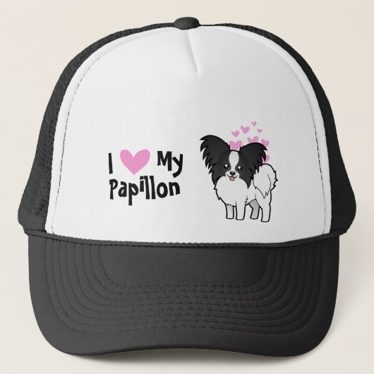 Ik hou van mijn Papillon Trucker Pet (Voorkant)