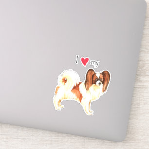 Ik hou van mijn Papillon Vinyl Sticker