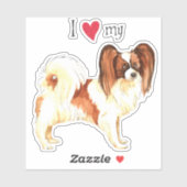 Ik hou van mijn Papillon Vinyl Sticker (Vel)