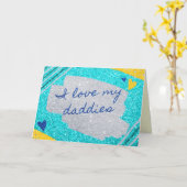 Ik hou van mijn pappies Vaderdag Glitter Kaart (Gele Bloem)