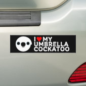 IK HOU VAN MIJN PARAPLU COCKATO BUMPERSTICKER (Op auto)