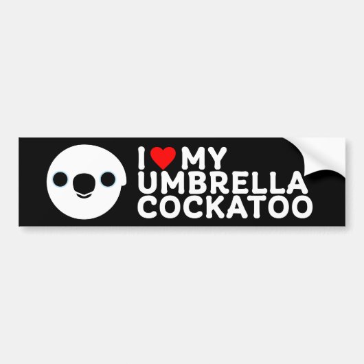 IK HOU VAN MIJN PARAPLU COCKATO BUMPERSTICKER (Voorkant)
