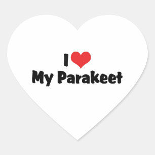 Ik hou van mijn parkiet - Papegaai liefhebber Hart Sticker