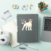 Ik hou van mijn Parson Russell Terrier Vinyl Stick Sticker (iPad Cover)