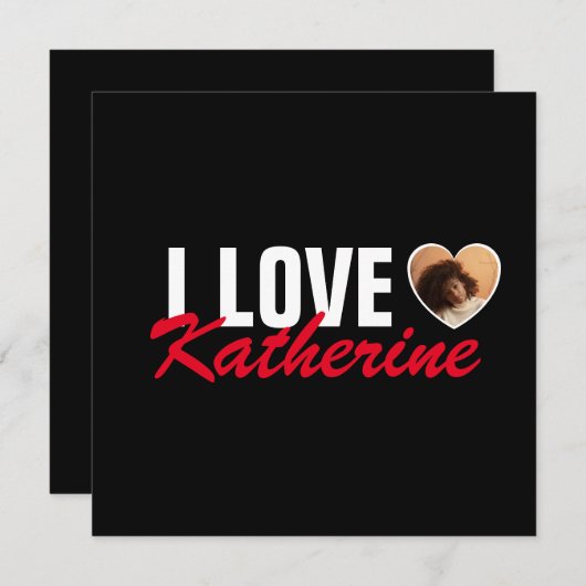 Ik hou van mijn partner aangepaste foto hart en te feestdagenkaart (Voorkant / Achterkant)