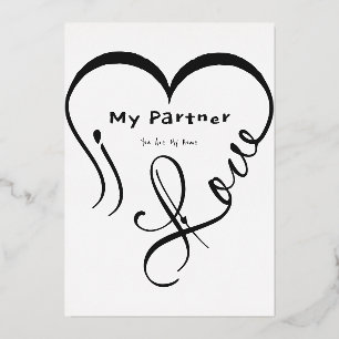 Ik hou van mijn partner - Jij bent mijn thuis kuss Folie Uitnodiging
