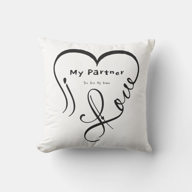 Ik hou van mijn partner - Jij bent mijn thuis kuss Kussen (Voorkant)