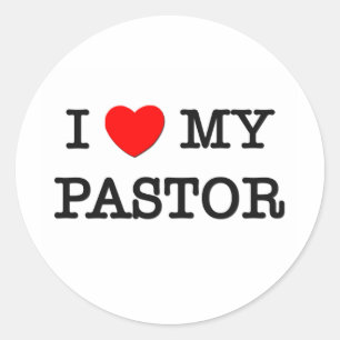 Ik hou van mijn PASTOR Ronde Sticker