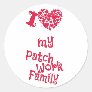 Ik hou van mijn Patchwork Familie - Een liefdesver Ronde Sticker