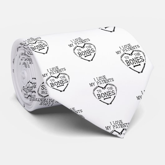 Ik hou van mijn patiënten bij de Botten Chiropract Stropdas (Opgerold)