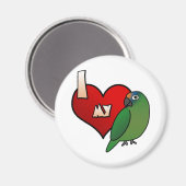 Ik hou van mijn Peach Front Conure Magneet (Voorkant / Achterkant)