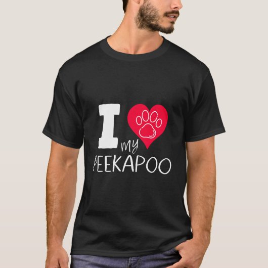 Ik hou van mijn peekapoo ik hart mijn peekapoo pek t-shirt (Voorkant)