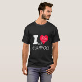 Ik hou van mijn peekapoo ik hart mijn peekapoo pek t-shirt (Voorkant volledig)