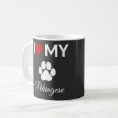 Ik hou van mijn Pekinees hond aangepaste tekst Koffiemok (Voorkant links)