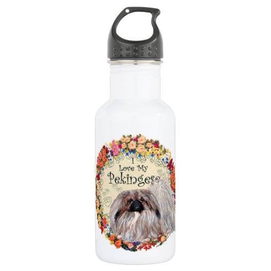 Ik hou van mijn Pekingees Waterfles (Voorkant)
