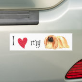 Ik hou van mijn pekingese bumpersticker (Op auto)
