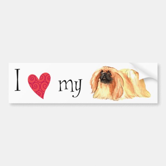 Ik hou van mijn pekingese bumpersticker (Voorkant)