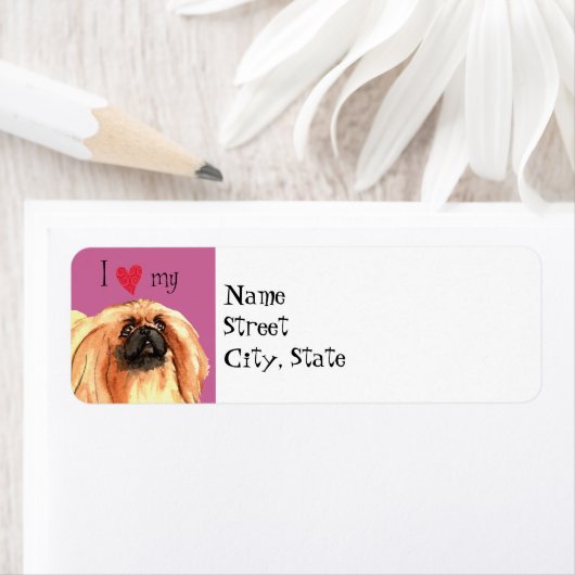 Ik hou van mijn pekingese etiket (Insitu)