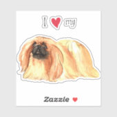 Ik hou van mijn pekingese vinylSticker Sticker (Vel)