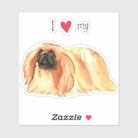 Ik hou van mijn pekingese vinylSticker Sticker (Vel)