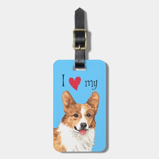 Ik hou van mijn Pembroke Welsh Corgi Bagagelabel (Voorkant verticaal)