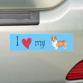 Ik hou van mijn Pembroke Welsh Corgi Bumpersticker (Op auto)
