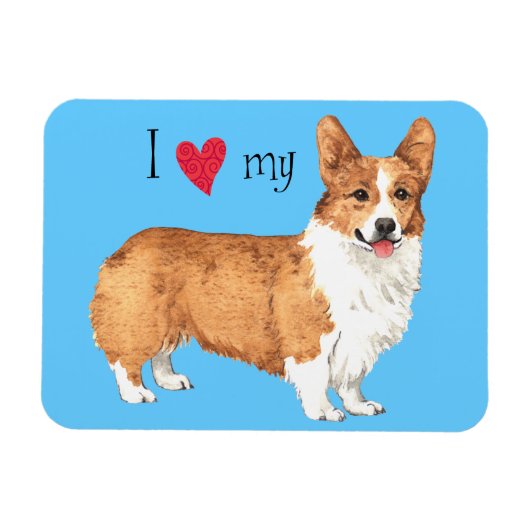 Ik hou van mijn Pembroke Welsh Corgi Magneet (Horizontaal)